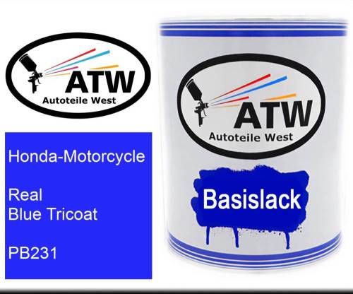 Honda-Motorcycle, Real Blue Tricoat, PB231: 1L Lackdose, von ATW Autoteile West.